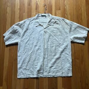 VTG Trust Couture Pour Homme Collection Shirt 5XL White Patch Button Up Y2K 90s